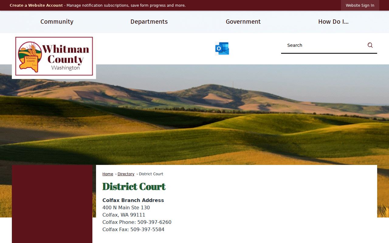 Whitman County District Court record office locations