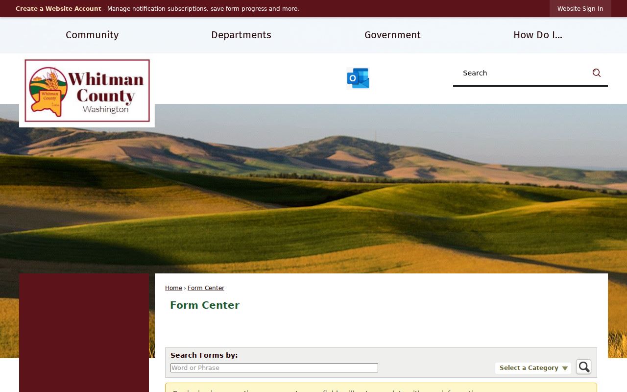 Whitman County court record request form fields