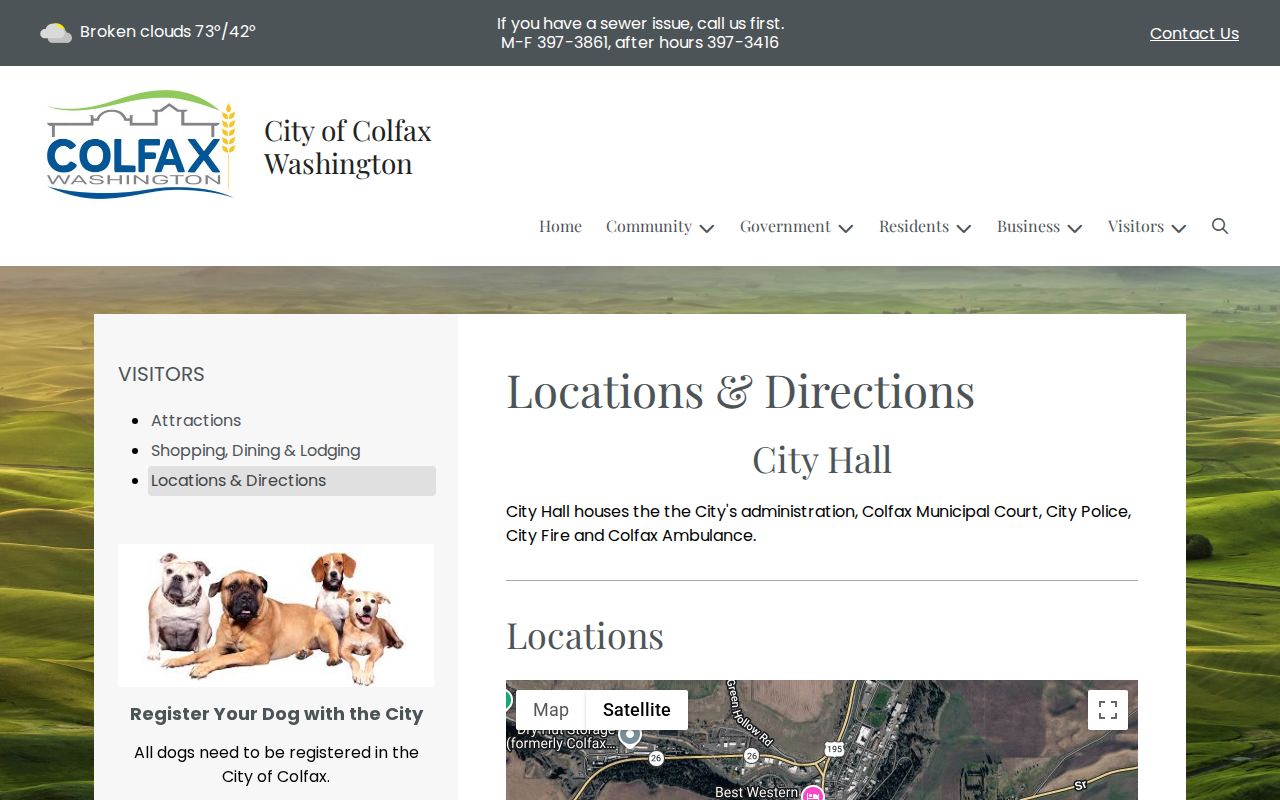 Colfax City Hall location page for the building that houses Municipal Court