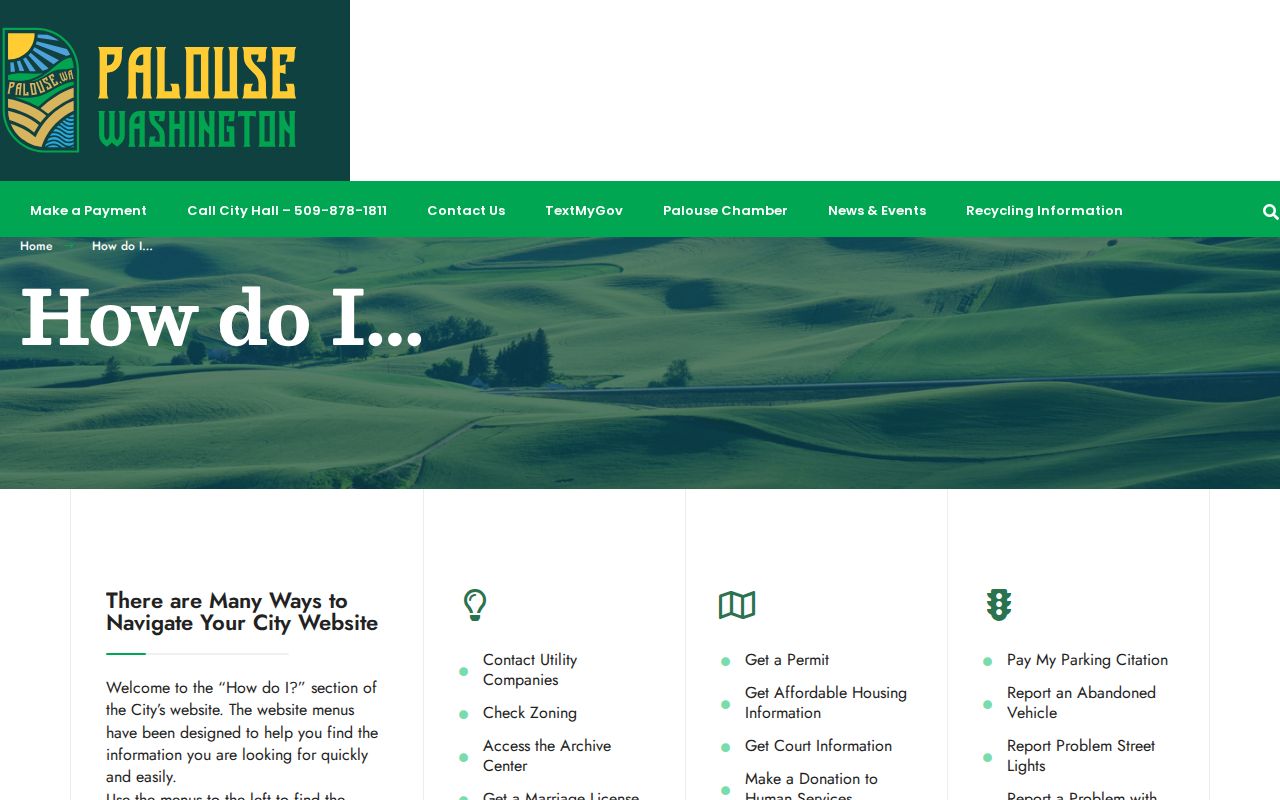 Palouse court docket and parking citation navigation links